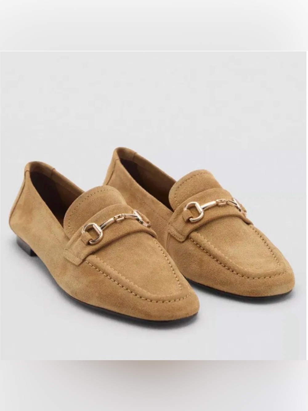 NEW MANGO MNG SOFT SUEDE BUCKLE MOCCASINS LOAFERS SHOES SZ 36 US 6